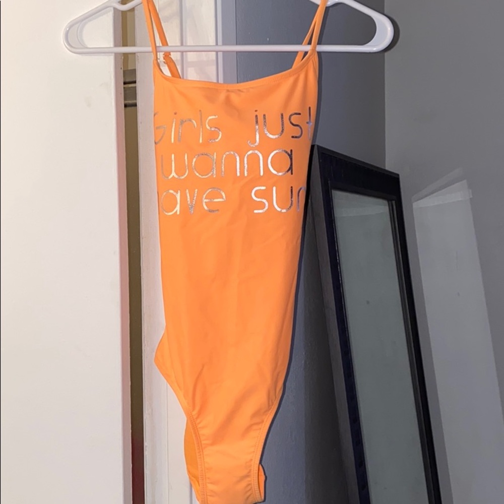 Orange bathing suit one piece